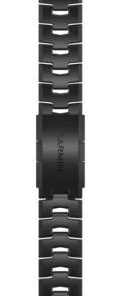 Grafiitinharmaa Garmin QuickFit 22mm älykellon titaaniranneke, ilmastoitu muotoilu.