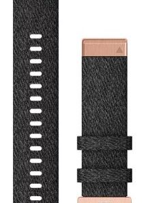 GARMIN QUICKFIT 20MM KELLONHIHNAT, MELEERATTU MUSTA NAILON JA RUUSUKULLAN VÄRISET KIINNITYSOSAT