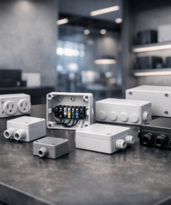 16 pinnalliset jako- ja liitäntärasiat