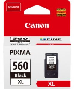 Canon PG-560XL mustekasetti, musta, pakkauksessa Canon-logolla ja XL-merkinnällä.