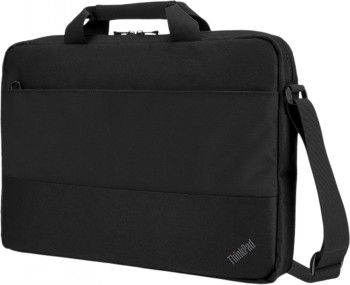 Musta Lenovo Basic Topload Case 15,6 tuuman kannettaville, kantokahva ja säädettävä olkahihna.