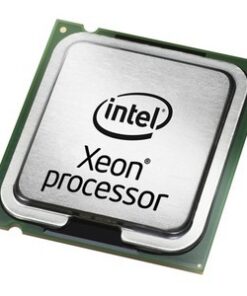 Hopeanvärinen suorakulmainen Lenovo-prosessori, Intel Xeon -merkinnät päällä, musta ja metallinhohtoinen pinta, lähikuva.