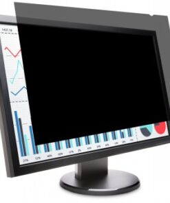 Suorakulmainen Lenovo-näytön tietosuoja, tumma suodatin asennettuna 23,8 tuuman näytölle.