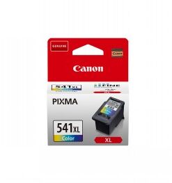 Canon CL 541XL värimustekasetti pakkauksessa, punainen yläosa ja kuva mustekasettimallista.