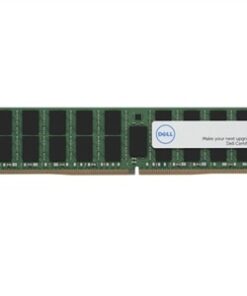 Vihreä Dell DDR4-muistikampa, jossa mustia muistipiirejä, vaakasuorassa näkymässä.
