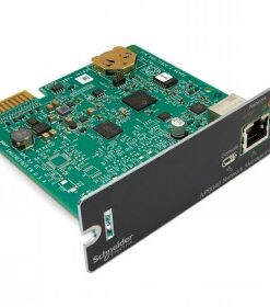 Verkkojohtoinen APC UPS Network Management Card 3, vihreä piirilevy mustalla etupaneelilla.