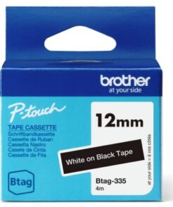 Brother btag335 12mm white on black tape
