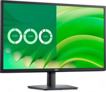 Dell-va-monitori, 27-tuumainen musta kehys, vihreä graafinen näyttöruutu.