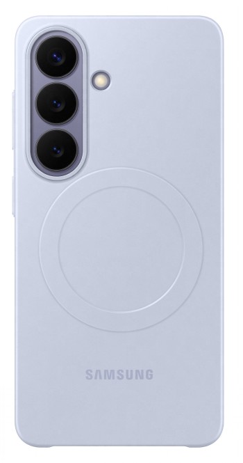 Ohut violetti suojakotelo Samsung Galaxy S26 -puhelimelle, magneettinen kiinnitys ja Qi2-yhteensopivuus.