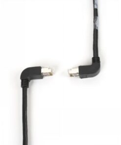 Black box spacegain cat6 s/ftp angled patch cable - 0.3m, black, 90° down to up