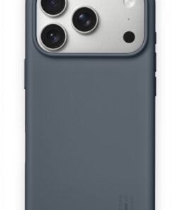 Tummansininen silikoninen MagSafe-yhteensopiva iPhone 17 Pro / 18 Pro -suojakuori, takaa kuvattuna.