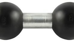 Musta tuplakuulaadapteri, jossa on keskellä metallinen yhdyskappale, RAM Mounts C-koko.
