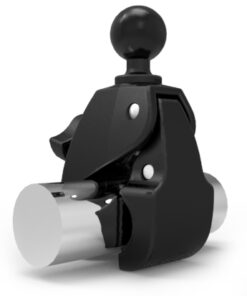 Musta RAM Mounts Tough Claw -kiinnike, suuri koko, varustettu 1.5 tuuman kuulalla. Soveltuu sylinterimäisiin pintoihin.