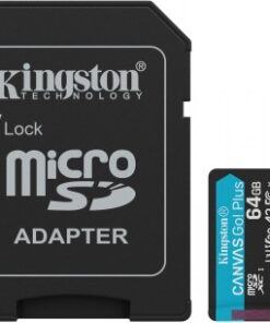 KINGSTON 64 GB CANVAS GO PLUS GEN4 MICROSD, A2, U3, V30 (200R/100W) + ADAPTER