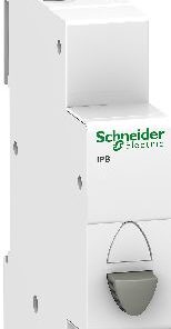 Harmaa Schneider Electric askelpainike IPB, pystysuora muotoilu ja selkeät linjat.
