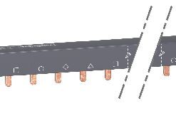 Schneider Electric virtakisko, tumma runko, kupariset liitinpiikit, 4-napainen, 100A, 18mm jako.